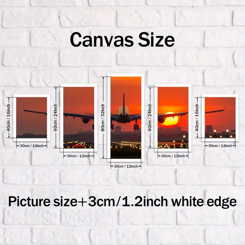 Canvas Poster Modern Art Sunset Plane Home Decor Wall Art