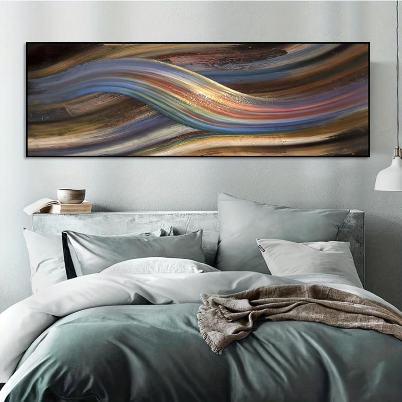 Abstract Rainbow Line Canvas Painting Wall Art