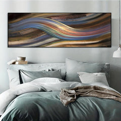 Abstract Rainbow Line Canvas Painting Wall Art