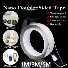 Strong Transparent Nano Tape Washable Reusable Double-sided Adhesive