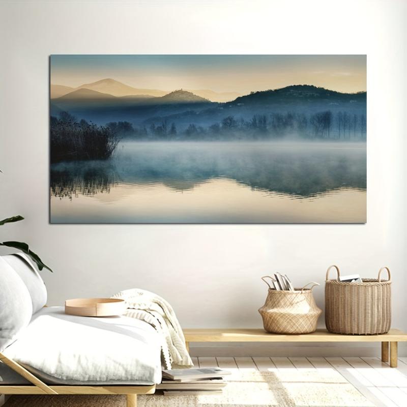 HD Lake Reflection Canvas Wall Art