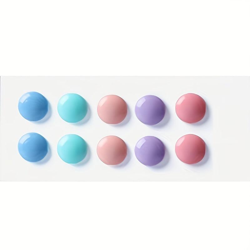 10pcs Macaron Series Magnetic Buckle 30mm Colorful Suction Iron Stone