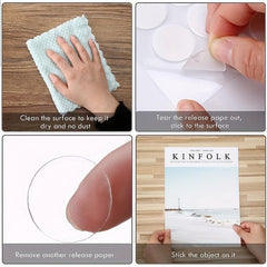 100pcs Double Sided Sticky Dot Stickers Waterproof Clear Sticky Putty