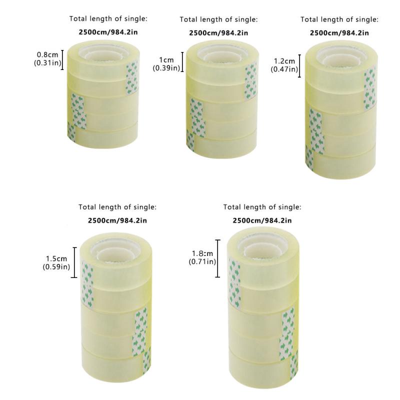 5pcs Transparent Stationery Tape DIY Packaging Tools