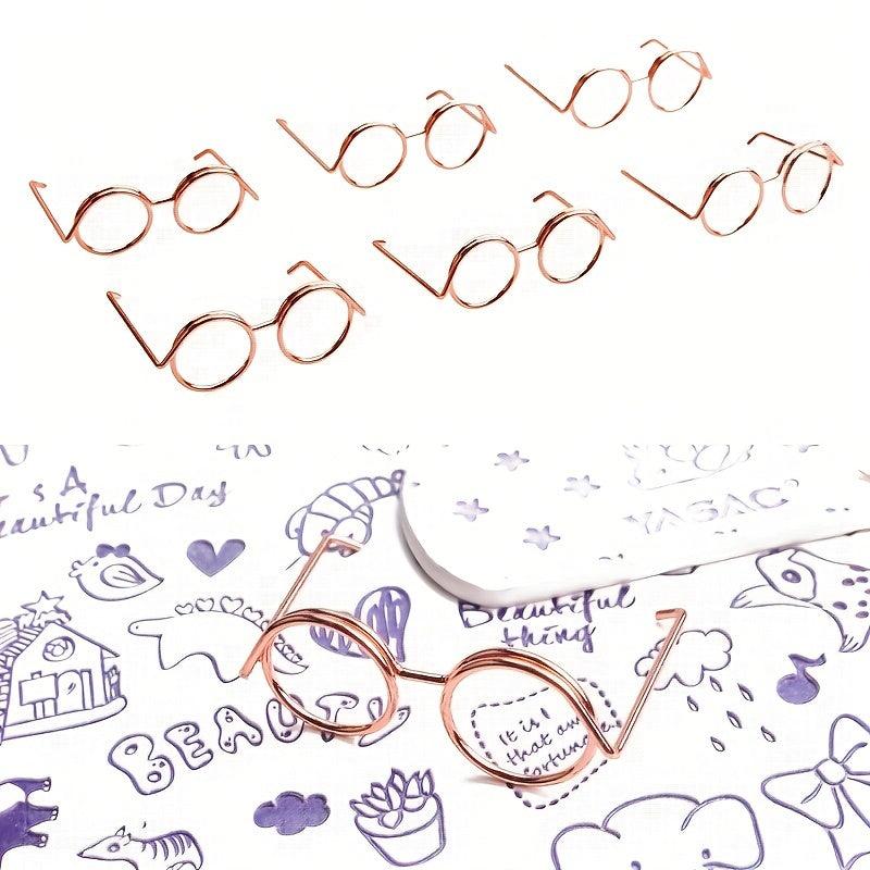 10pcs Doll Small Glasses Metal Frame
