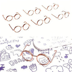10pcs Doll Small Glasses Metal Frame