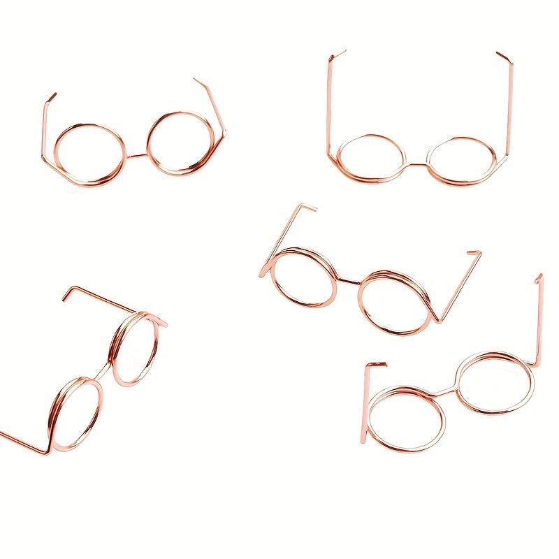 10pcs Doll Small Glasses Metal Frame