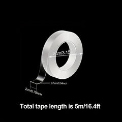 Heavy Duty Waterproof Double Sided Tape, Transparent, 5M
