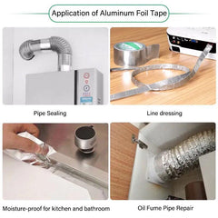 Aluminum Foil Tape High Temp HVAC Sealing Patching Ducts Metal Repair