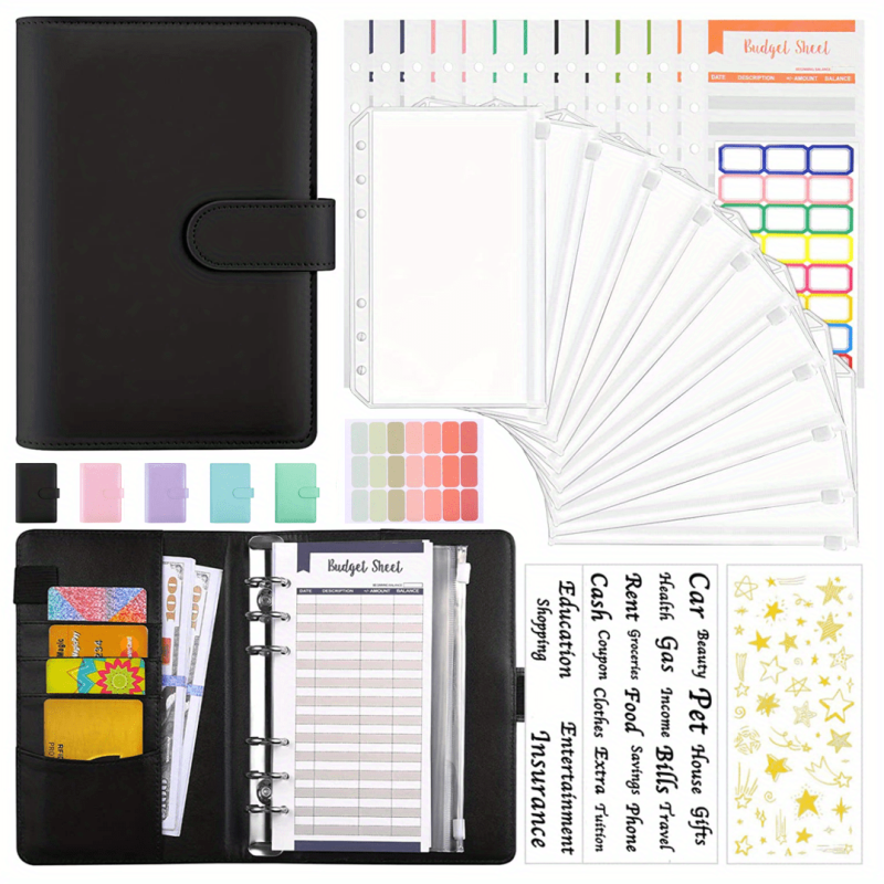 Budget Binder With Zipper Envelopes Cash Organizer System