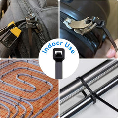 200pcs Heavy Duty Zip Ties Self Locking Nylon for Indoor & Outdoor Use