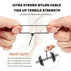 200pcs Heavy Duty Zip Ties Self Locking Nylon for Indoor & Outdoor Use