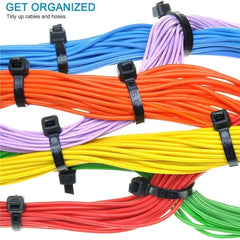 200pcs Heavy Duty Zip Ties Self Locking Nylon for Indoor & Outdoor Use