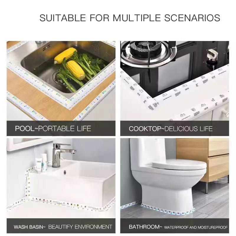 Kitchen Sink Waterproof Sticker Anti mold Tape Self adhesive Seam Sticker