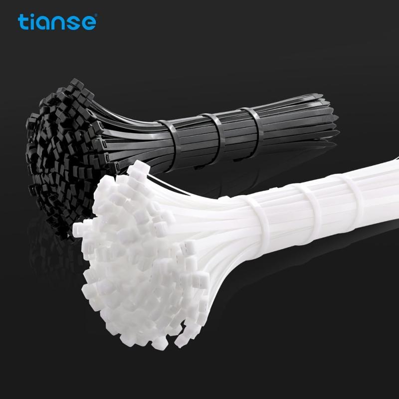 100pcs TIANSE Self Locking Cable Zip Ties Assorted Sizes Nylon Cord Management