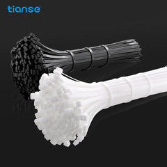 100pcs TIANSE Self Locking Cable Zip Ties Assorted Sizes Nylon Cord Management