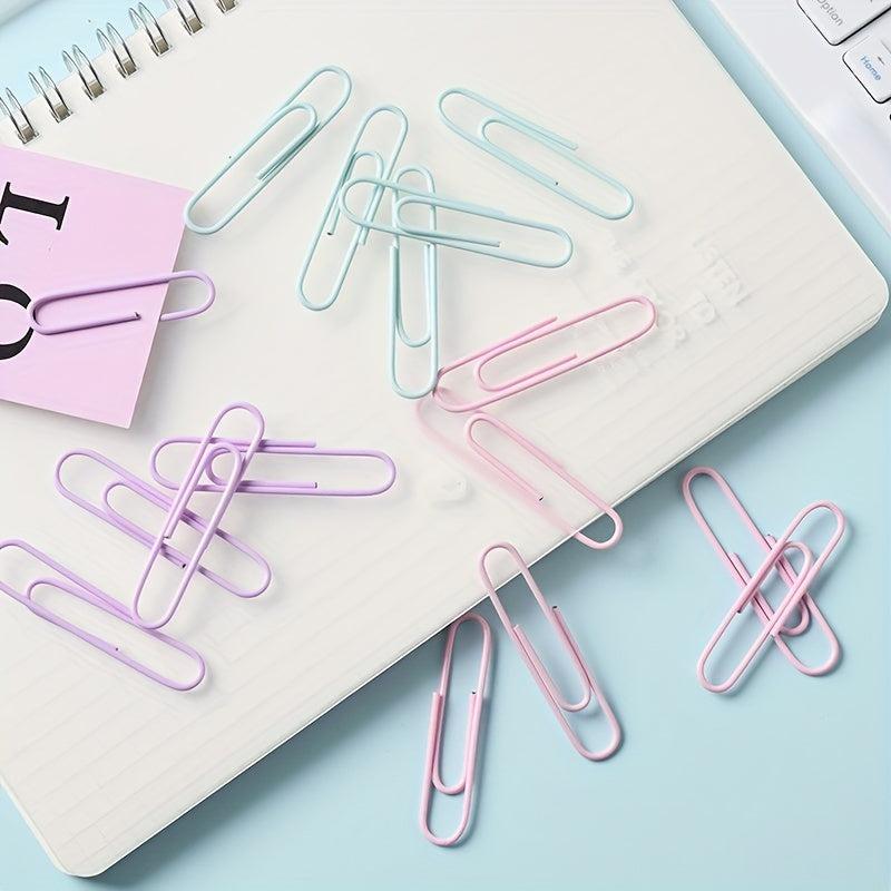 50pcs Macaron Paper Clips in Creative Box - Office & School Supplies