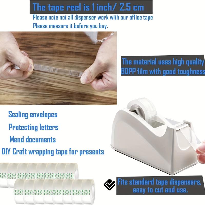 Transparent Tape 6 Rolls Refill 3/4 Inch X 2540 cm Office School Home Cellophane