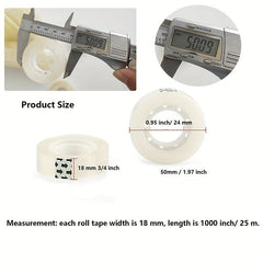 Transparent Tape 6 Rolls Refill 3/4 Inch X 2540 cm Office School Home Cellophane