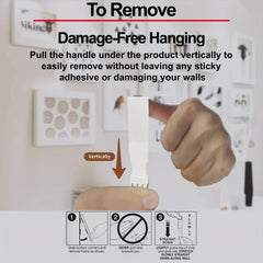 8 Pairs Large Picture Hanging Strips - Damage-Free Heavy Duty Picture Hangers