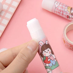 Cartoon Solid Glue Stick Student Stationery Random 2pcs