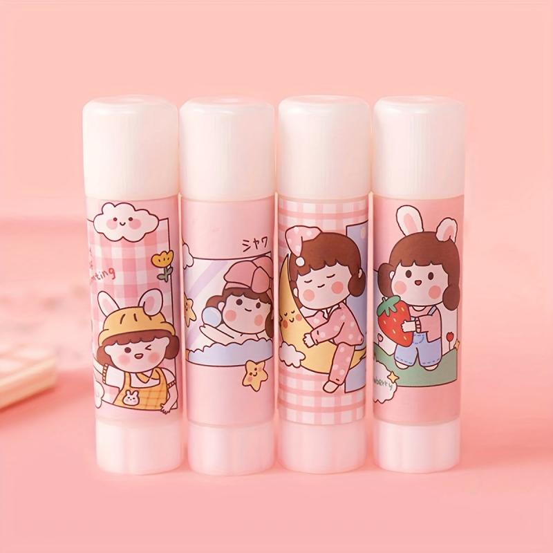 Cartoon Solid Glue Stick Student Stationery Random 2pcs