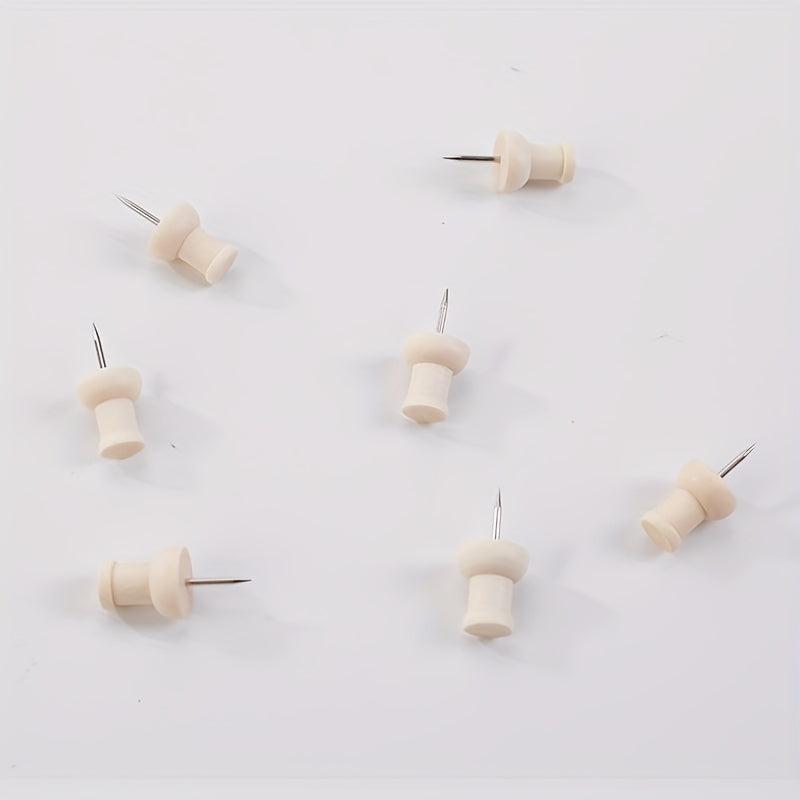 Wooden Push Pins 50-100pcs for Photos Cork Boards Office School Supplies