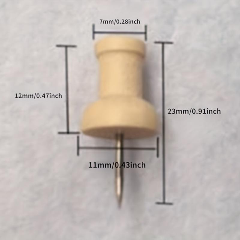 Wooden Push Pins 50-100pcs for Photos Cork Boards Office School Supplies
