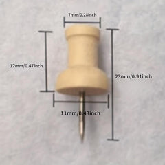 Wooden Push Pins 50-100pcs for Photos Cork Boards Office School Supplies