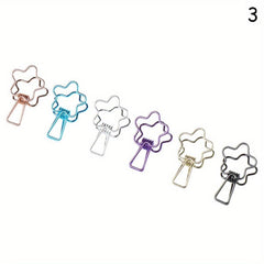 6pcs Metal Binders & Long Tail Paper Book Folder Office Small Clip