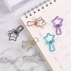 6pcs Metal Binders & Long Tail Paper Book Folder Office Small Clip