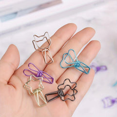 6pcs Metal Binders & Long Tail Paper Book Folder Office Small Clip
