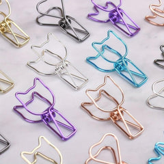 6pcs Metal Binders & Long Tail Paper Book Folder Office Small Clip
