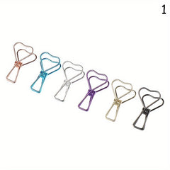 6pcs Metal Binders & Long Tail Paper Book Folder Office Small Clip