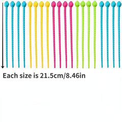 10pcs Silicone Twisted String Reusable Zipper Tie for Party Kitchen Tie Rope