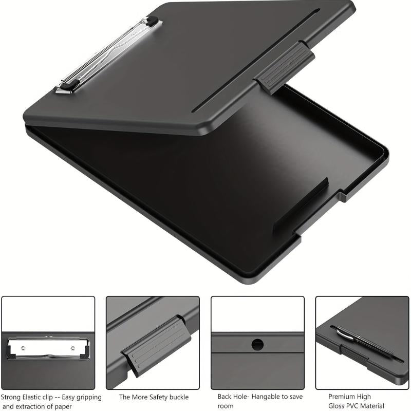 1pc Test Score Clip Plastic Storage Clipboard Data File Folder Office Supplies