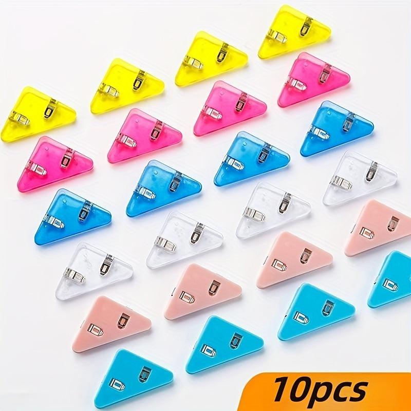 10pcs Triangle Corner Clip Student Book Folder Storage Artifact