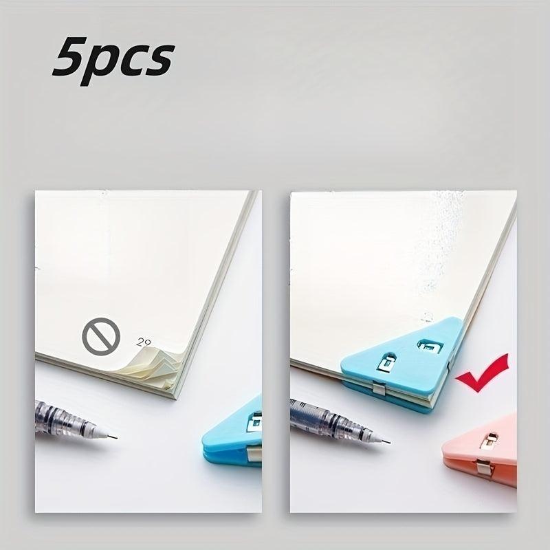10pcs Triangle Corner Clip Student Book Folder Storage Artifact