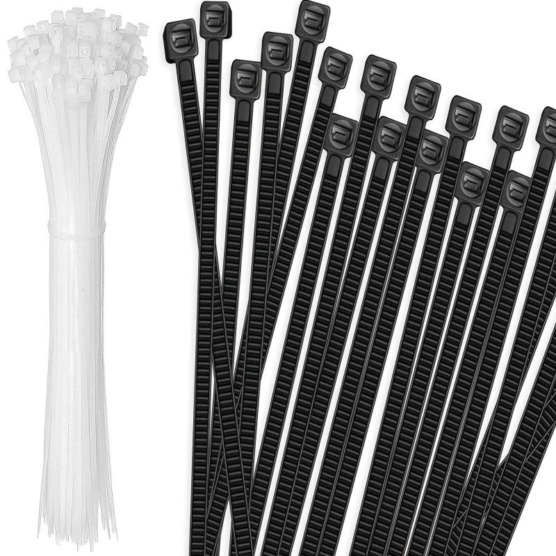 Cable Zip Ties 100 500 Pack Assorted Sizes Self Locking Nylon Cord Management