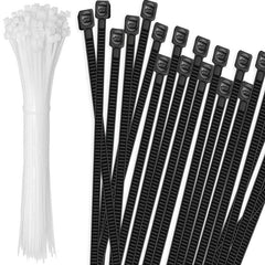 Cable Zip Ties 100 500 Pack Assorted Sizes Self Locking Nylon Cord Management