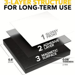 Self Adhesive Magnetic Squares 2.03cm x 2.03cm - Flexible Sticky Magnets