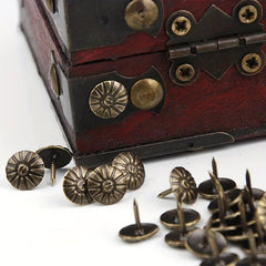 100pcs Antique Brass Upholstery Nail Set for Decoration