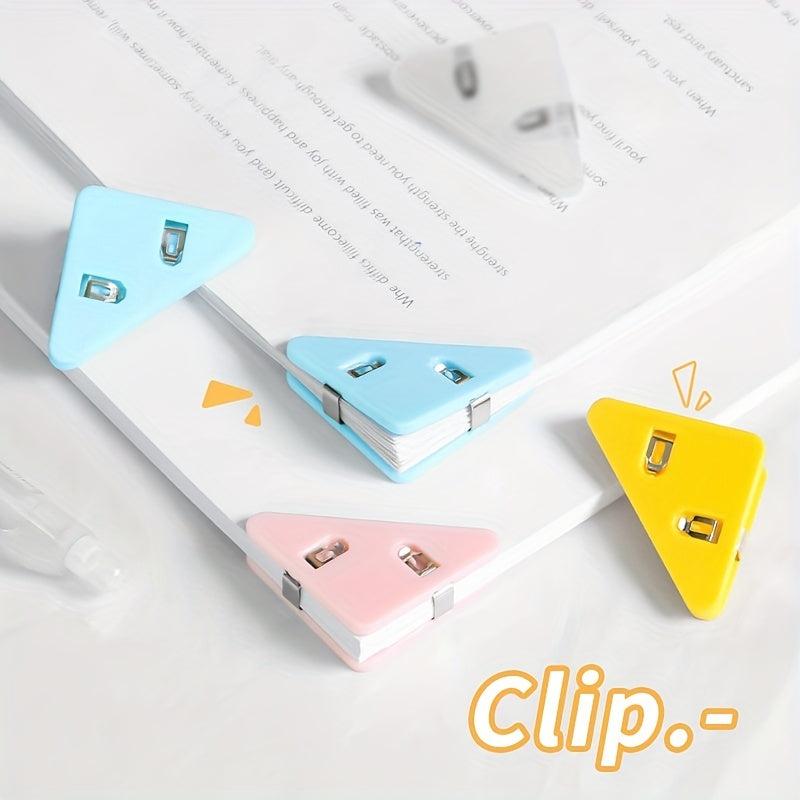 10pcs Triangle Book Corner Clips - Office Organization Tool