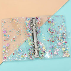 Transparent Sequin Binder Star Shell PVC Journal Diary Book Cover