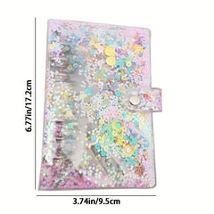 Transparent Sequin Binder Star Shell PVC Journal Diary Book Cover