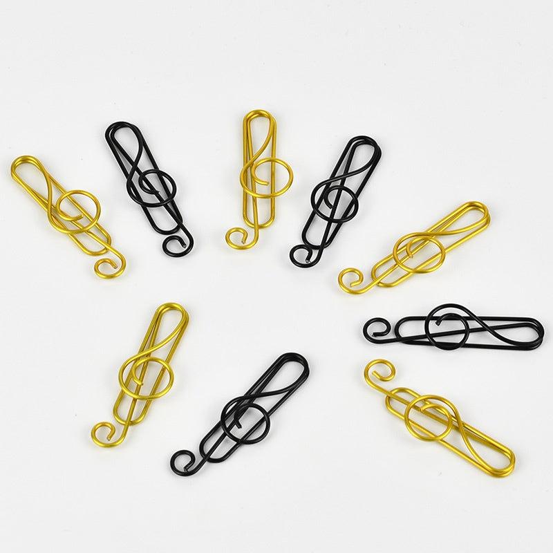 20pcs Musical Note Metal Paper Clip Bookmark Stationery School Office Supply