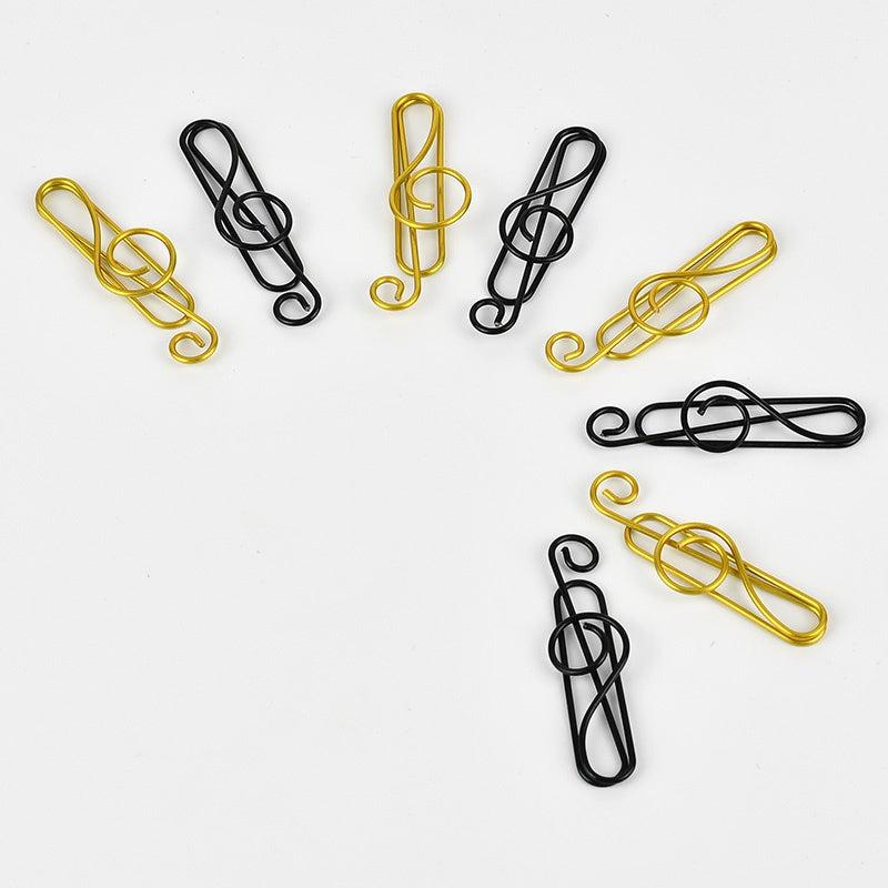 20pcs Musical Note Metal Paper Clip Bookmark Stationery School Office Supply