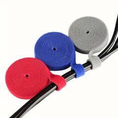 5 Pack Reusable Hook And Loop Ties - Double Sided Organizer Straps