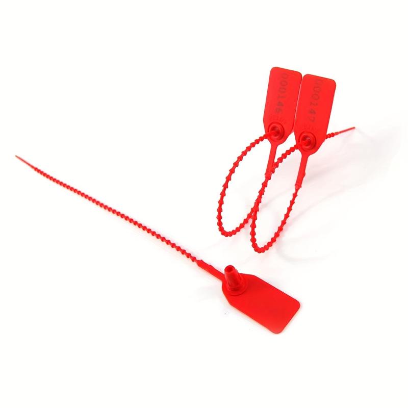 Numbered Safety Zipper Ties - Self Locking Sealing Labels