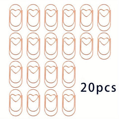 50PCS Heart Paper Clips Small Mini Paperclips Smooth Finish Tiny Clips For Paper